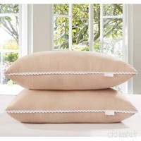 KLGG Pillow Pillow Core Double Feather Velvet Pillow Adult Pillow Student Pillow Double Loaded Camel 45Cm*70Cm - B07VP94JC5